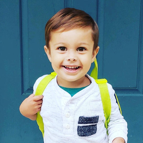 Levi ready for his first day of preschool